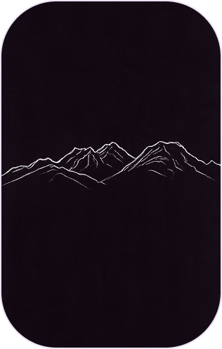 Line drawing of a mountain range